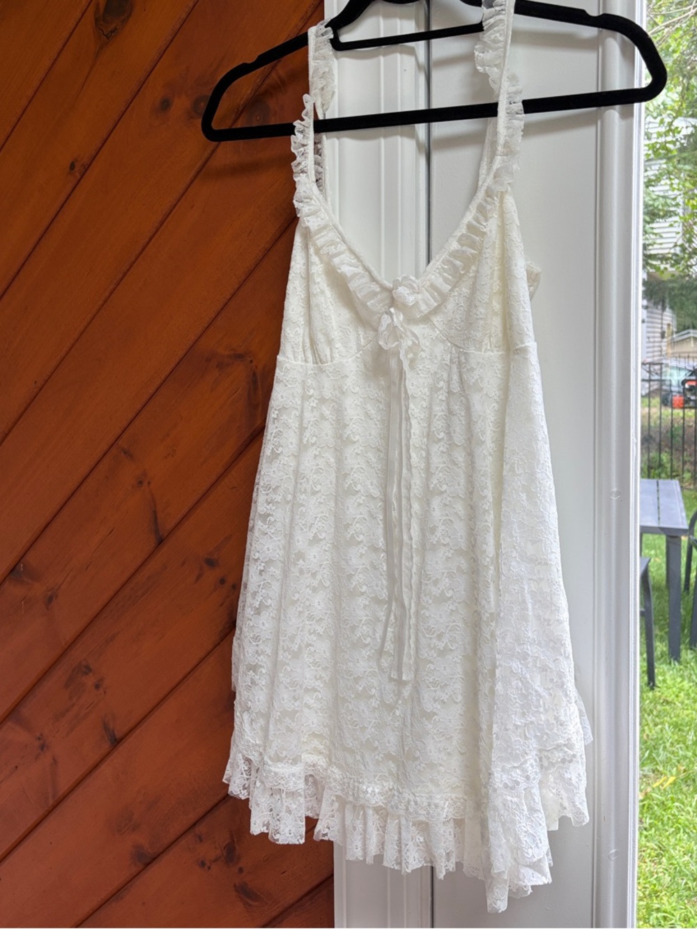 White Lace Sleeveless Babydoll Romper